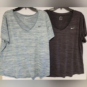 (2) Nike Women's Short Sleeve Tees - Light Blue and Black XXL